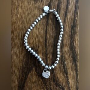 Tiffany & Co Beaded Bracelet with Heart Charm